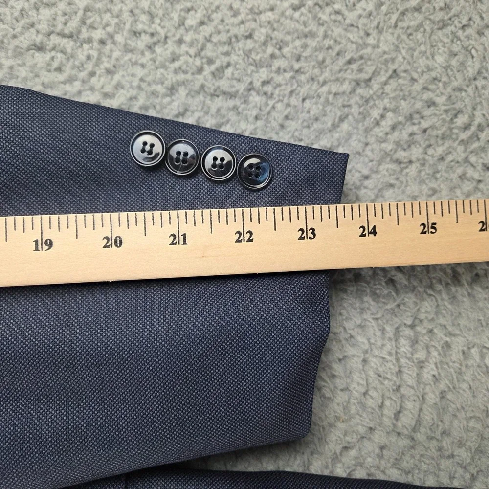 Peter Millar Blazer Sport Coat Jacket 2-Button‎ Laine Wool Mens 46R Blue